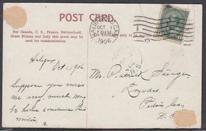 Canada - 2 ottobre 1906 Lourdes, NS anello diviso annullo su carta - Foto 1 di 2