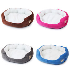 Deluxe Pet Basket Bed Warm Soft Warm with Fleece Lining Dog Cat Cushion Washable