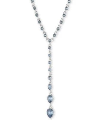 $88 COLLAR LARIAT GIVENCHY TONO PLATA CRISTAL AZUL 21' JGV13 Foto 1 de 4