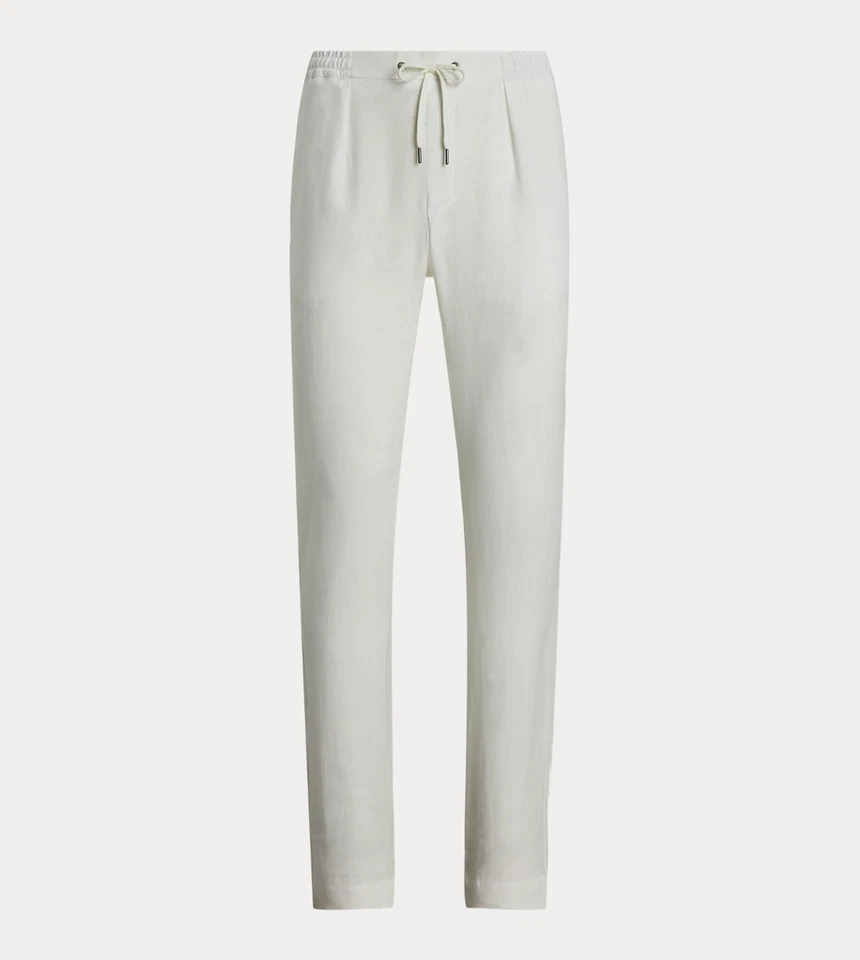 Pantalones Ralph Lauren Etiqueta Púrpura Seda Lino Blanco 34 Cintura PVP £580 UK Foto 1 de 4