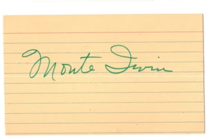 Monte Irvin Signed Index Card / Autographed MLB Baseball New York Giants - Picture 1 of 1