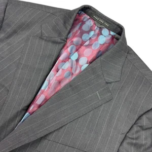 Indochino Papi Men's 100% Wool 2-Button Blazer Jacket Gray Stripe • 48R - Picture 1 of 12