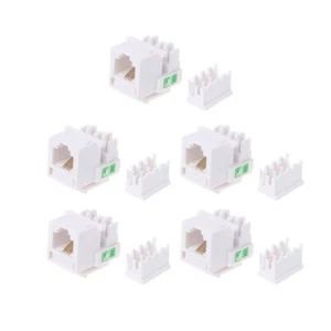 RJ11 Réseau CAT3 Module Vocal Plaqué Or Adaptateur Téléphone Extenseur Keystone - Photo 1/7