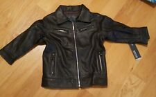 NWT Kenneth Cole Brown Jacket Childrens Genuine Leather Sz 3T Retail $150