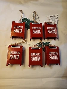 Letters to Santa Red Metal Mailbox 2,75" Christmas Tree Ornament Tier Tray Decor - Picture 1 of 3