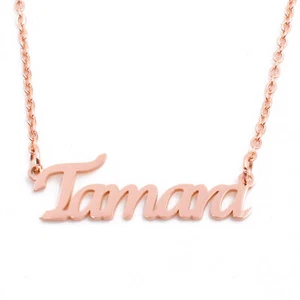Name Necklace Customised - 18ct Gold Plated - Pendant Jewellery Gifts For Her - Picture 1 of 9