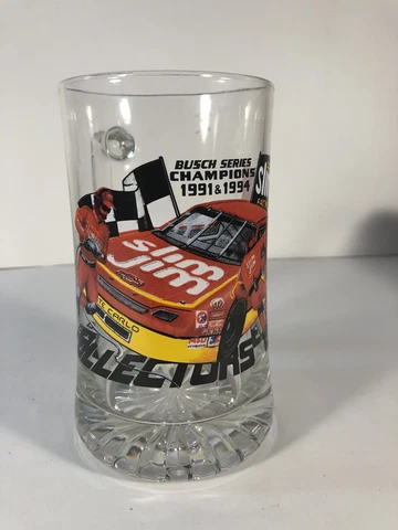 Mug Glass Nascar Slim Jim 1996 Collectors Edition Busch Series Champions Cover