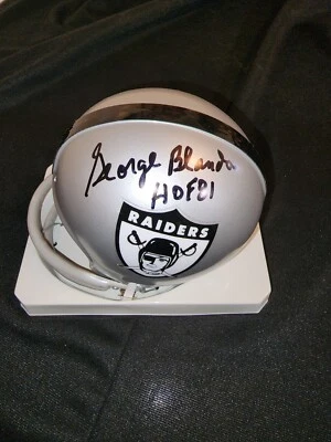 George Blanda Oakland Raiders Signed Mini Helmet O/S PSA - Image 1 of 2