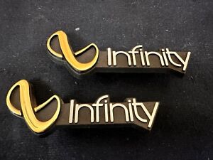 Original Pair of Vintage Infinity Speaker Badges from SM-122 Cabinets
