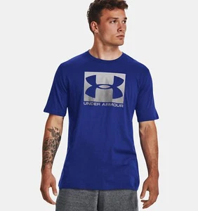 UNDER ARMOUR MEN'S UA BOXED SHORT SLEEVE T-SHIRT - SIZE: MEN M - ROYAL/GRAPHITE - Picture 1 of 5