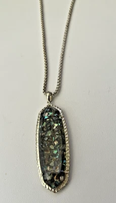 Collar Colgante Largo Tono Dorado Kendra Scott Layden Abulón Aplastado Foto 1 de 4