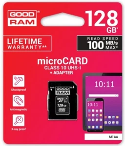 Karta pamięci microSDHC Goodram 128GB CL10 UHS-I + adapter - Zdjęcie 1 z 1