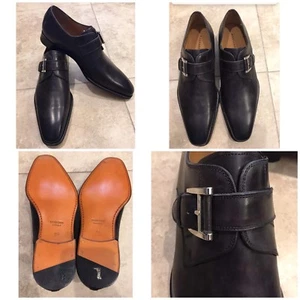 Mocasín con correa de monje Magnanni 'Marco', negro-gris, talla 9 1/2 m al por menor por $325 - Imagen 1 de 12