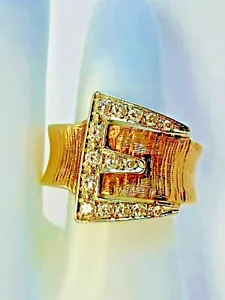 14K YELLOW GOLD ESTATE DIAMOND LADIES RING - Picture 1 of 5
