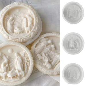 Molde Belén Nacimiento Jesús Vela Moldes 3D Redondo Fácil Liberación - Imagen 1 de 14