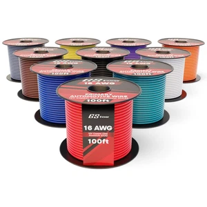 Cable de cremallera de aluminio revestido de cobre trenzado calibre 16 GS Power para automóvil de 12 voltios - Imagen 1 de 12