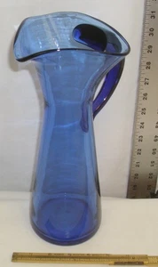 BLENKO BLUE PITCHER MCM ART GLASS - Picture 1 of 4