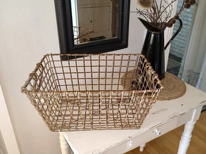 Alter Muschelkorb Metall Gitterkorb +Tragegriffe Fischerei Nordseedeko Brocante - Bild 1 von 3