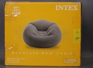 Intex 68579EP Beanless Bag Inflatable Lounge Chair – 45" x 45" x 28" Color Gray - Picture 1 of 4