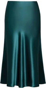 Basoteeuo Midi Skirts for Women High Waist Satin Summer Casual Trendy Summer ... - Picture 1 of 6