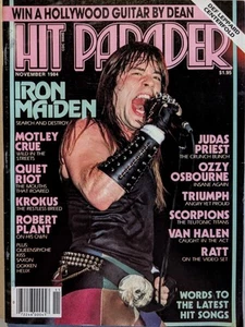 Hit Parader Magazine November 1984 Iron Maiden, Motley Crue, Van Halen, Ratt VTG - Picture 1 of 19
