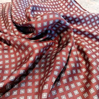 Vintage Ashear 100% Silk Mens Pocket Square 18" Hand Rolled Portugal Made Italy - Image 1 of 4