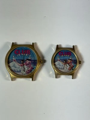 ¡Juego de 2 relojes de cuarzo Club Camel Cigarette tono dorado para hombre y mujer! " Foto 1 de 4