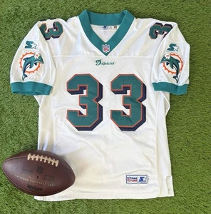 Camiseta 52 de los Miami Dolphins Karim Abdul-Jabbar Vintage Auténtica Starter 1997-8 NFL - Imagen 1 de 10