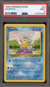 1999 POKEMON BASE SET UNLIMITED #63 SQUIRTLE PSA 9 MINT - Picture 1 of 2