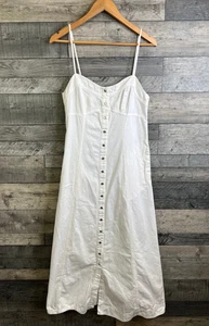 Maxi Vestido Free People Talla Mediana Marfil Denim Con Botones Tirantes Boho Informal - Imagen 1 de 10