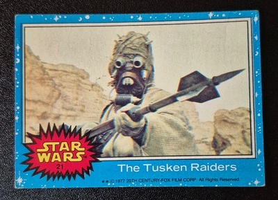 Коллекционная карточка 1977 Star Wars No21 серия The Tusken Raiders 1 синяя очень хорошее состояние+77 - Изображение 1 из 3