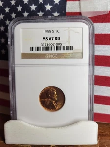 1955-S Lincoln Wheat Cent  ""NGC  MS67 RD""  Fantastic Slab  *Bright Red Coin" - Picture 1 of 4