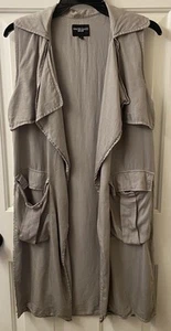 Walter Baker Women’s Open Duster XS Soft - Grey With Pockets - Picture 1 of 8