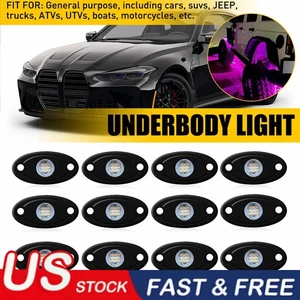 12Pods LED Rock Lights For Jeep Offroad Boat Truck UTV ATV Underbody Lamp Purple - Picture 1 of 11