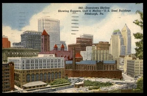 Postcard Downtown Skyline, Pittsburgh, PA - Picture 1 of 2