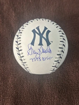 GRAIG NETTLES SIGNED AUTOGRAPHED 77-78 WSC YANKEES STITCH OML BASEBALL BECKETT - Image 1 of 3