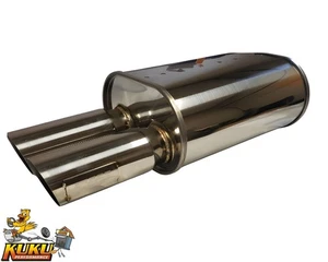 Silenciador arpón afinador Forza entrada de 3" - salida doble - corte inclinado - Imagen 1 de 4