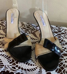 Oscar de la Renta Wom 38 (7.5-8) Slides Sandals Pumps Kitten Heels - Picture 1 of 8