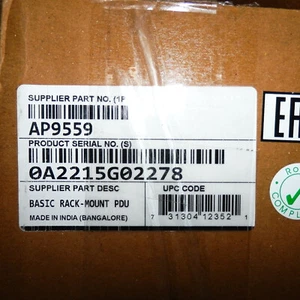 APC 120V-240V 16A Basic 1U Rack 12 Outlet Power Distribution Unit AP9559 - Photo 1/5