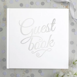 Gästebuch 'Guest Book' weiß / silber Hochzeit Hochzeitsalbum Hochzeitsgästebuch - Bild 1 von 1