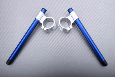 Pareja Semimanillares Elevados Plata-Azul 43mm SUZUKI GSX1100 KATANA 1991-1996 Foto 1 de 4