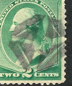 Fancy Cancel GEOMETRIC 2 Cent Washington Sc #213 Banknote 1888 US 4B32 - Picture 1 of 2