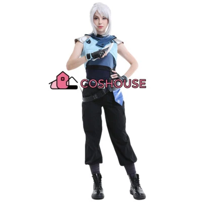 女士 Jett Game Cosplay 服装连帽运动装裤子套装带皮带手套 — 第 1/4 张图片