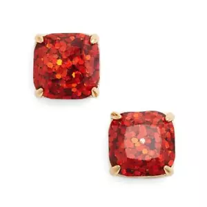 Neu mit Etikett Kate Spade quadratische Glitzer-Ohrstecker 38 $ granatrot - Bild 1 von 5