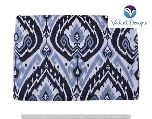 20 Yard Indian Ikat Fabric Gray 100% Cotton Dress Fabric Handmade - Picture 1 of 6