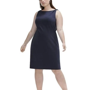 MM Lafleur Lydia Dress Navy Blue Viscose Pencil Dress 16 - Picture 1 of 7