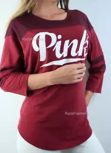 Victoria's Secret PINK Shirt Graphic Logo Crew Top Tee NWT - Picture 1 of 2
