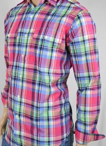 L Large Nordstrom Polo Ralph Lauren hell kariertes Herrenhemd mit Tasche Schulterlaschen - Bild 1 von 6