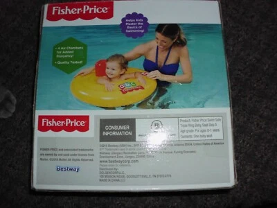Fisher Price One Asiento de Bebé Piscina Flotador Triple Anillo Asiento Natación Seguro Amarillo Nuevo en Caja Foto 1 de 2