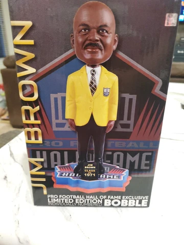 Jim Brown Official Hall of Fame Gold Jacket Bobblehead #d 1971 CLEVELAND BROWNS Cover